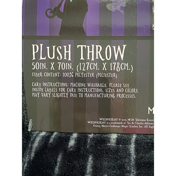 Wednesday Addams Dancing Netflix Show Soft Plush Throw 50” X 70” Purple Crow NEW - Picture 6 of 14